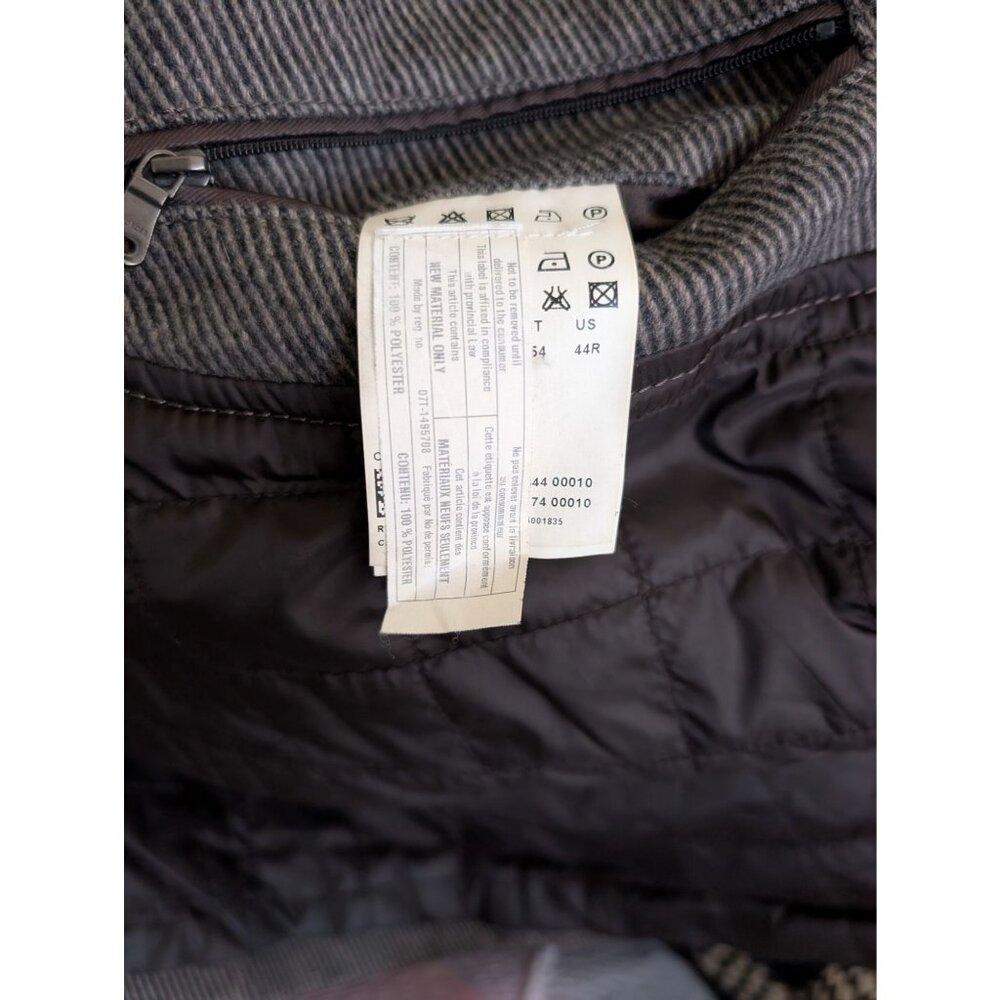 Hugo Boss Mens 44R Colbert Wool Blend Field Jacket Grey Tweed Epaulets - Picture 12 of 13